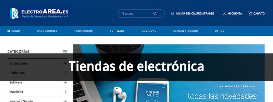 Ejemplos de tiendas online de proveedores de electrónica